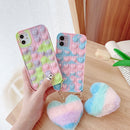 Cover pop Silicone Corazones y Llavero Iphone