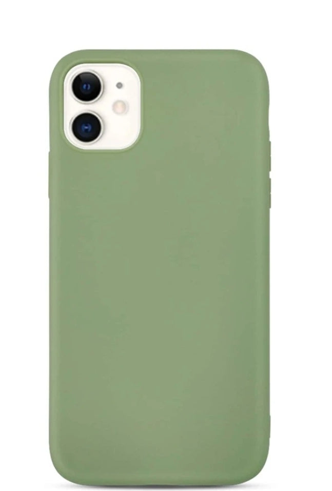 Cover Iphone Silicone Verde Olivo