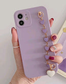 Cover Silicone Violeta Con Cadenita Iphone 12 Pro Max