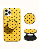 Cover Silicone Iphone 12/12pro Con Corazones Amarillo