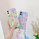 Cover pop Silicone Corazones y Llavero Iphone